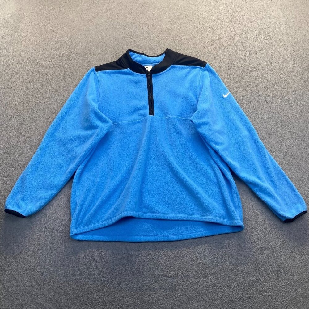 Mens Nike Therma-Fit 1/2 Zip Fleece Golf Top Blue‎ Size XL DA2921-412,Comfort